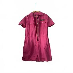 CAVI pink Military Style Short jumpsuit women pink short sleeve Romper One 10/30